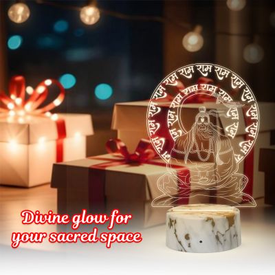 3D Illusion Lord Hanuman  Night Lamp with Warm White Led Light Devotional Table Lamp Home Office Pooja Room Decoration Light